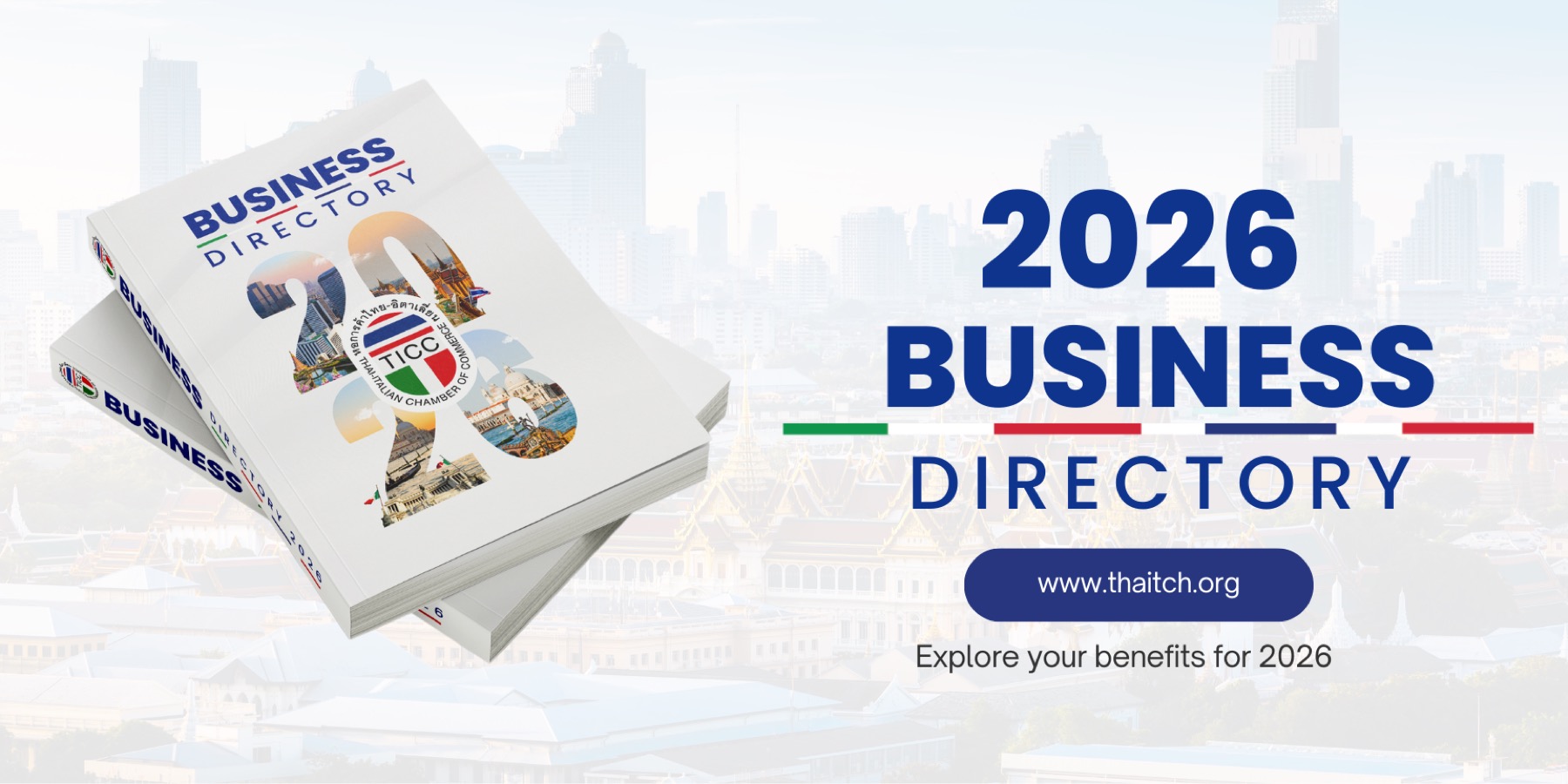 The cover of the 2026 Business Directory of the Thai-Italian Chamber of Commerce